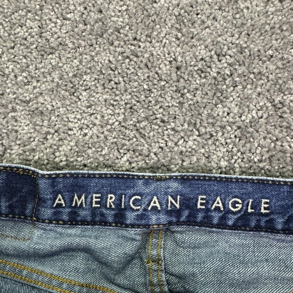 American Eagle Shorts Mens 30 Blue Distressed Denim Bermuda Cutoff Casual Ripped - Picture 3 of 7